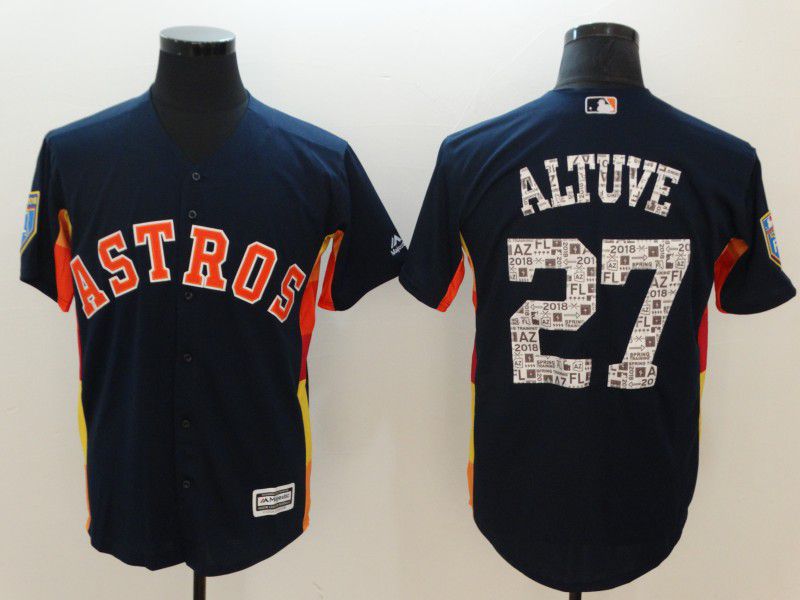 Men Houston Astros #27 Altuve Blue Game Spring Edition MLB Jerseys->houston astros->MLB Jersey